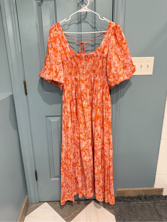 Anthropologie Dresses & Skirts - Orange Pink Floral Maxi Dress